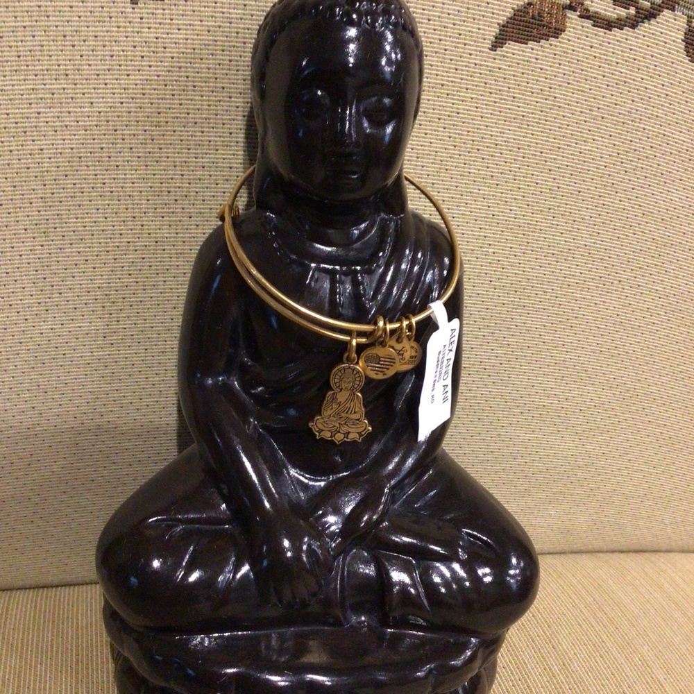 NWT Alex And Ani “Buddha” Expandable Wire Bangle